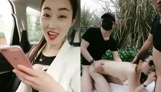 !骚少妇开直播到野外3P啪啪,小哥哥在后座就已经忍不住要少妇咬咬啦❤