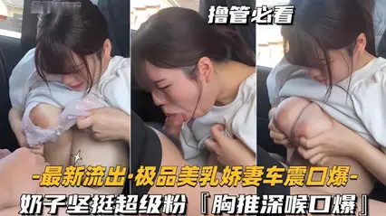【最新流出极品美乳娇妻车震口爆】奶子坚挺超级粉,胸推深喉